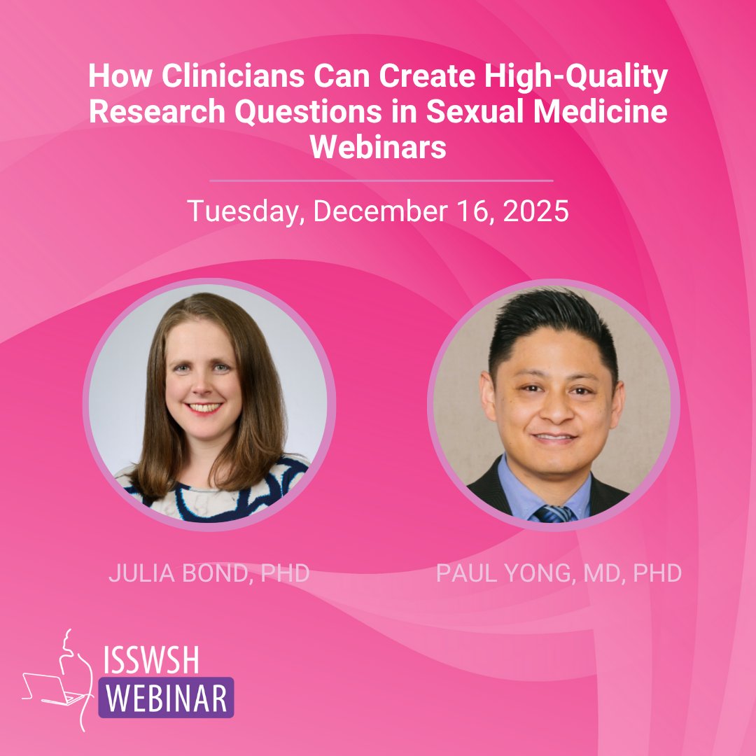 ISSWSH's tweet image. Join us as Dr. Yong discusses how to turn clinical observations into structured research - all through a multidisciplinary lens. Don’t miss the chance to enhance your skills &amp;amp; advance the field of women’s health! #ISSWSH #FSH #WomensHealth

Register now: isswsh.org/meetings/webin…