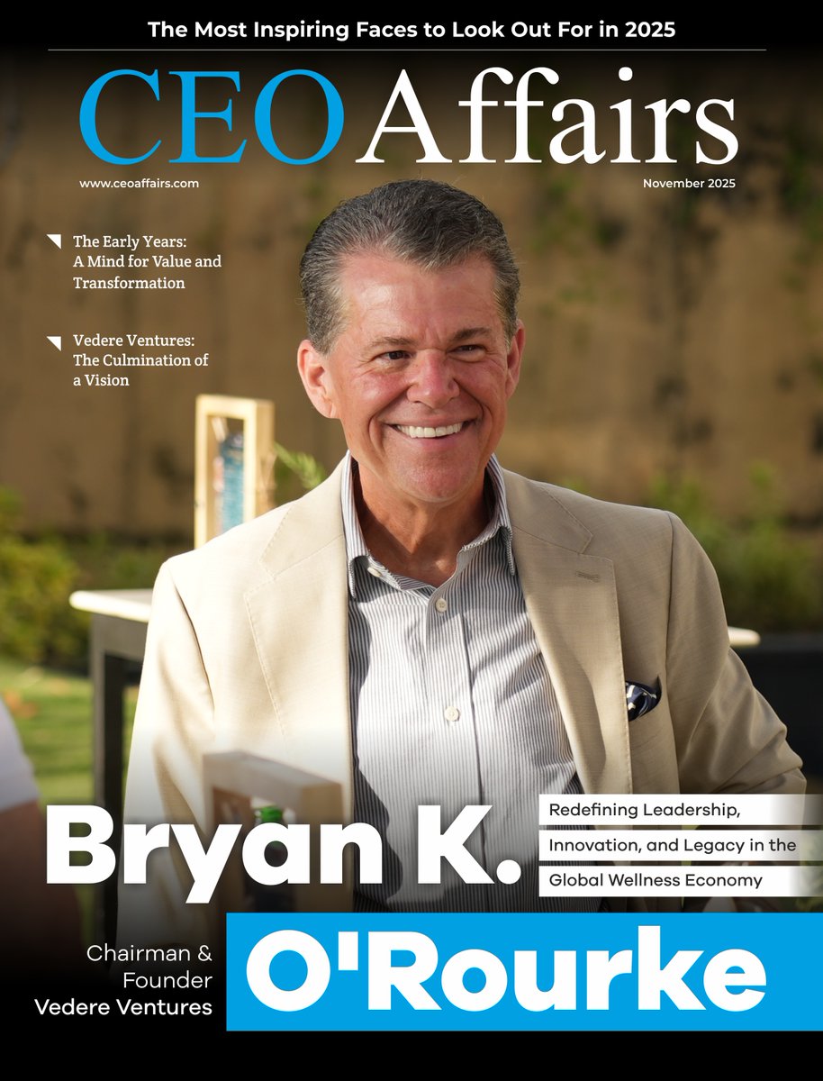 ceo_affairs's tweet photo. 𝗕𝗿𝘆𝗮𝗻 𝗞. 𝗢’𝗥𝗼𝘂𝗿𝗸𝗲, Founder and Chairman of Vedere Ventures, graced the cover of our latest edition, “𝗧𝗵𝗲 𝗠𝗼𝘀𝘁 𝗜𝗻𝘀𝗽𝗶𝗿𝗶𝗻𝗴 𝗙𝗮𝗰𝗲𝘀 𝘁𝗼 𝗟𝗼𝗼𝗸 𝗢𝘂𝘁 𝗙𝗼𝗿 𝗶𝗻 𝟮𝟬𝟮𝟱”

Article Link: https://t.co/w7aMD5sgxx

#ceoaffairsmagazine #latest #edition https://t.co/Vbm8eP5g2Z