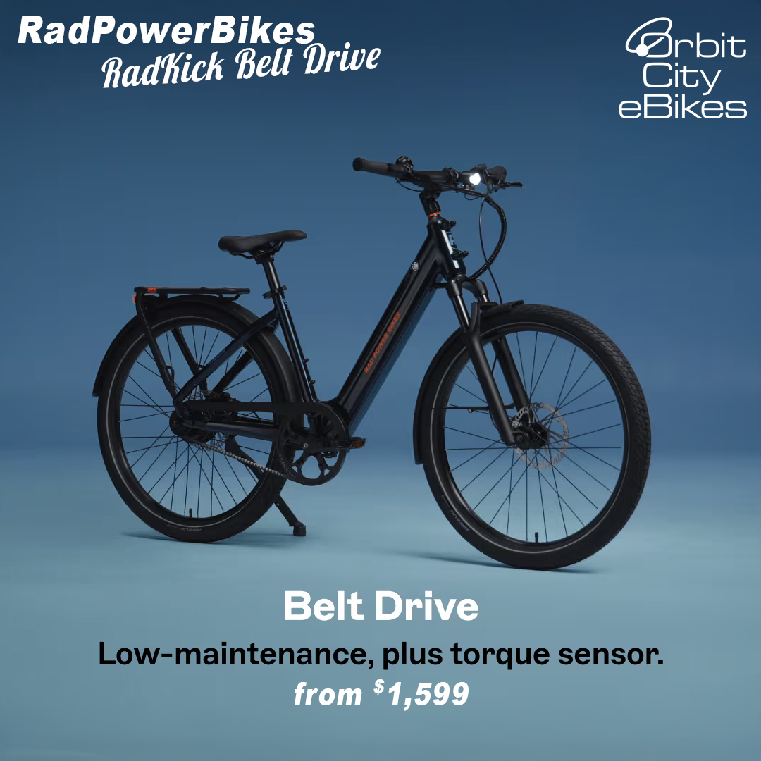 OrbitCityBikes's tweet image. The RadKick Belt Drive from Rad Power Bikes delivers smooth, quiet power with a maintenance-free belt drive — perfect for daily commutes or weekend rides around Columbus. Starting at $1,599.

Shop now:
orbitcityebikes.com/product/rad-po…

#OrbitCityeBikes #RadPowerBikes #RadKick