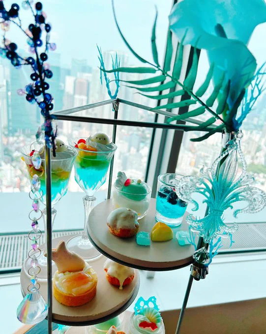これは夏に撮ったまめちょすがお祝いしてくれたアフヌン。キラキラして可愛くて涼し気でとっても幸せ空間でした