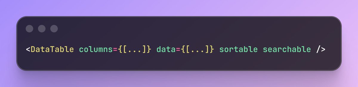 dixitp18's tweet image. Advanced React Pattern 🧩
Stop building rigid components! Use Compound Components for maximum flexibility.

This gives consumers FULL control over rendering and features!

#ReactJS #AdvancedReact