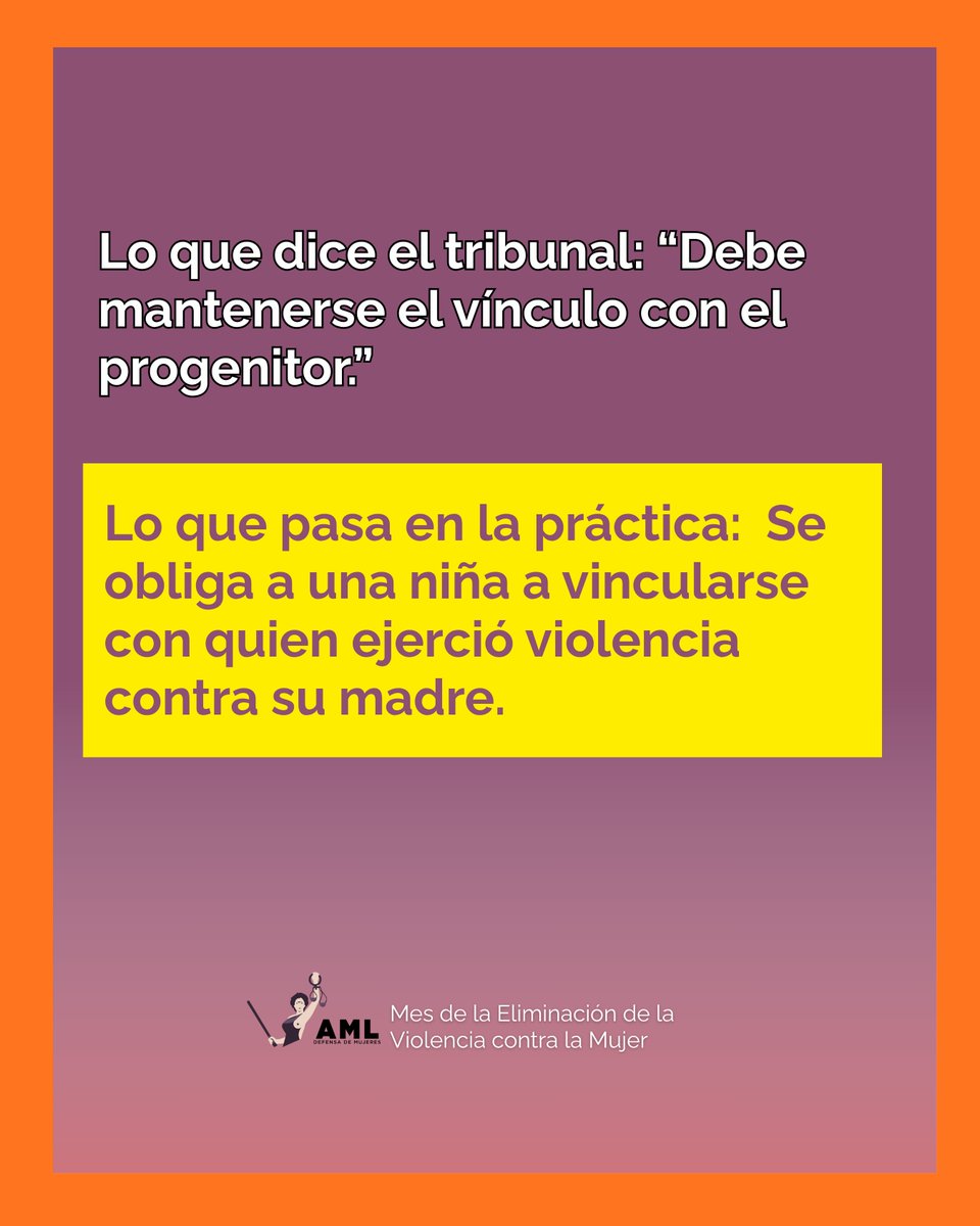 🟠Mes de la Eliminación de la Violencia contra la Mujer.  Desde AML, recordamos que las decisiones judiciales deben considerar los impactos reales en niñas, niños y adolescentes.

Hijas e hijos de mujeres violentadas no son observadores: son sobrevivientes de la misma historia.