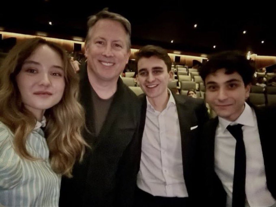 Ali, Cameron, Ruby + Joe Cornish at the premiere of The Running Man in London! 🏃🏻‍♂️
