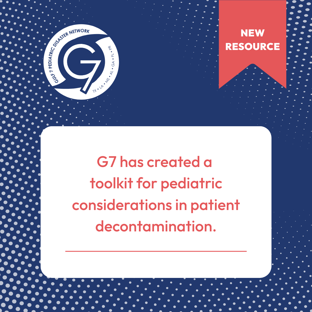The NEW G7 Pediatric Decontamination Toolkit offers:

Key considerations for kids and families
Editable plan templates
Online training module

Learn more: G7pedsdisaster.org
youtu.be/BYn5ab7UsiQ?si…