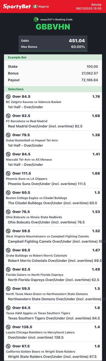 Basketball 🏀🏀🏀

Stake Responsibly 🔞 SportyBet

PLAY | FLEX | EDIT | REPOST
NBA | NCAA | euroleague