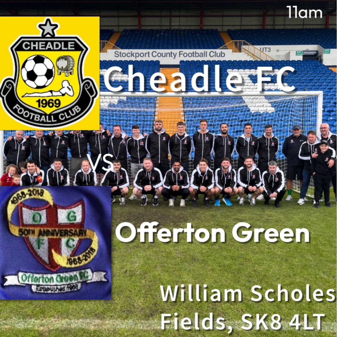 We’re back in league action on Sunday against a tough Cheadle side who have won 4/4 in the league so need to carry on this brilliant momentum to get all 3 points! All the support is appreciated 💚

🆚<a href="/Cheadlefc_1969/">cheadlefc_1969</a> 
🏟️William Scholes Fields, SK8 4LT
🕣11am
🏆SDSFL - Match Day 8