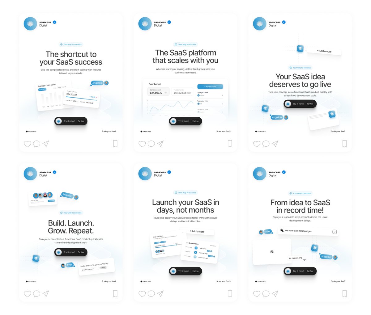 SaaS ads color iterations 🎨