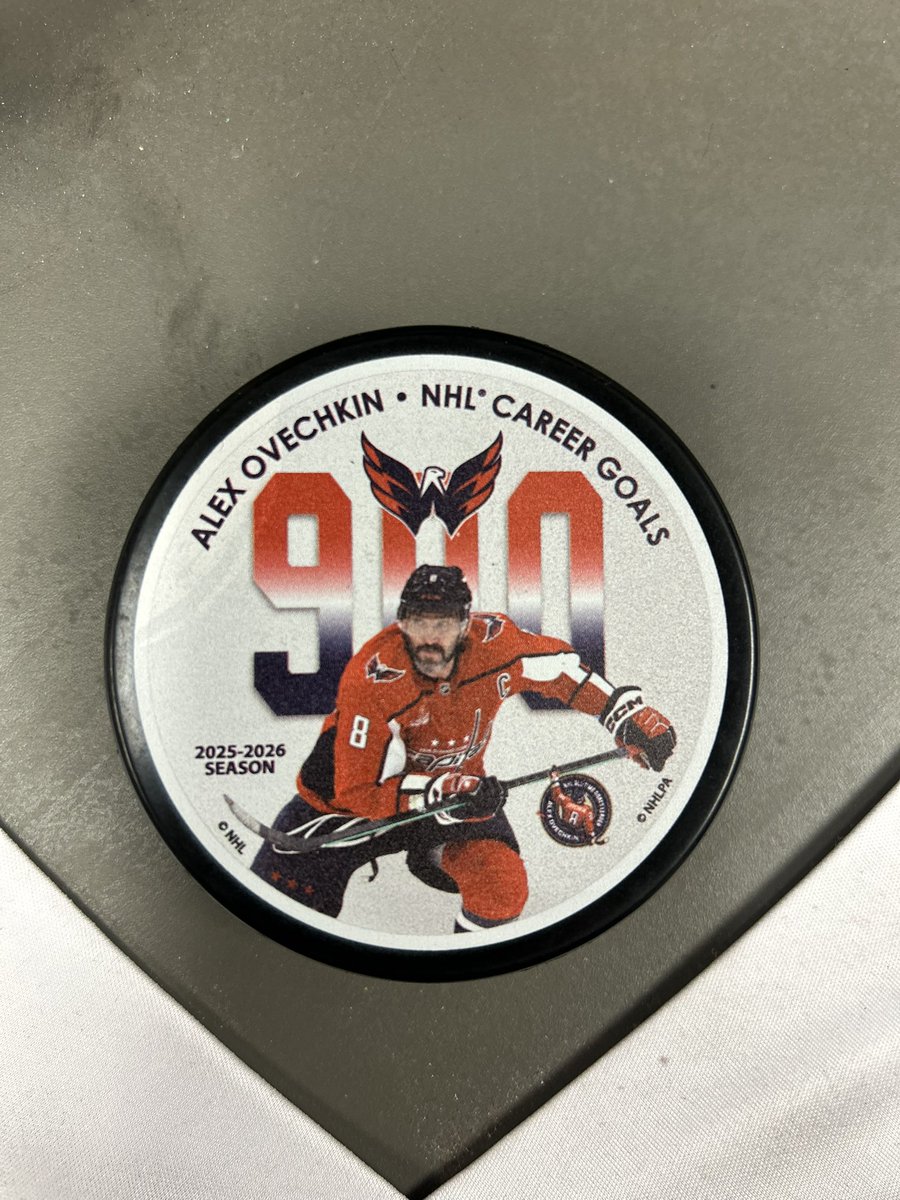 HE DID IT! NINE HUNDRED NHL GOALS! Alex Ovechkin sits alone in the 900 Club! Now available for purchase at <a href="/MedStarIceplex/">MedStar Capitals Iceplex</a> 

- 500 Level Adult Unisex T-Shirt 
- 900 Goal Commemorative Puck 

#ALLCAPS #ScreamWithUs