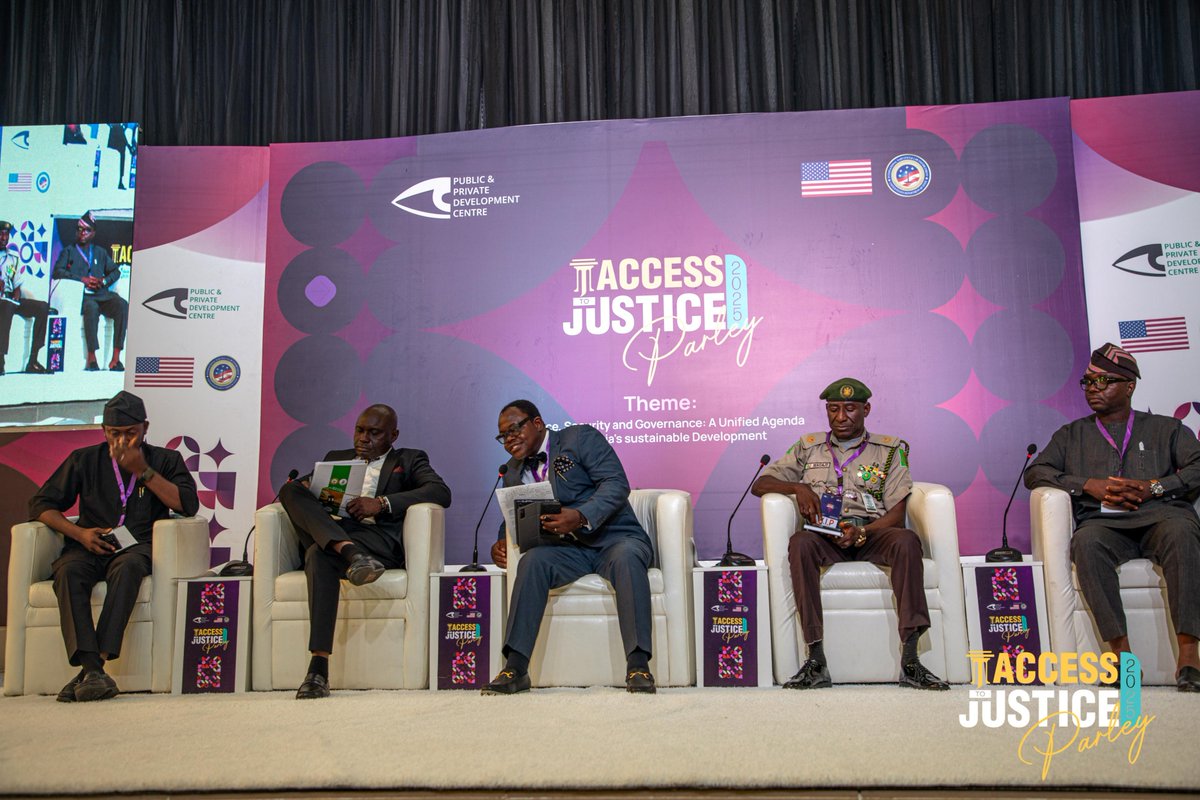 PPDC_ng's tweet image. First Panel Session.

Theme: The Inseparable Triad: Unpacking the Interplay Between Security, Justice, and Good Governance in Nigeria.

This panel session explored how justice, security, and governance remain interdependent pillars essential for building a fair, accountable, and…
