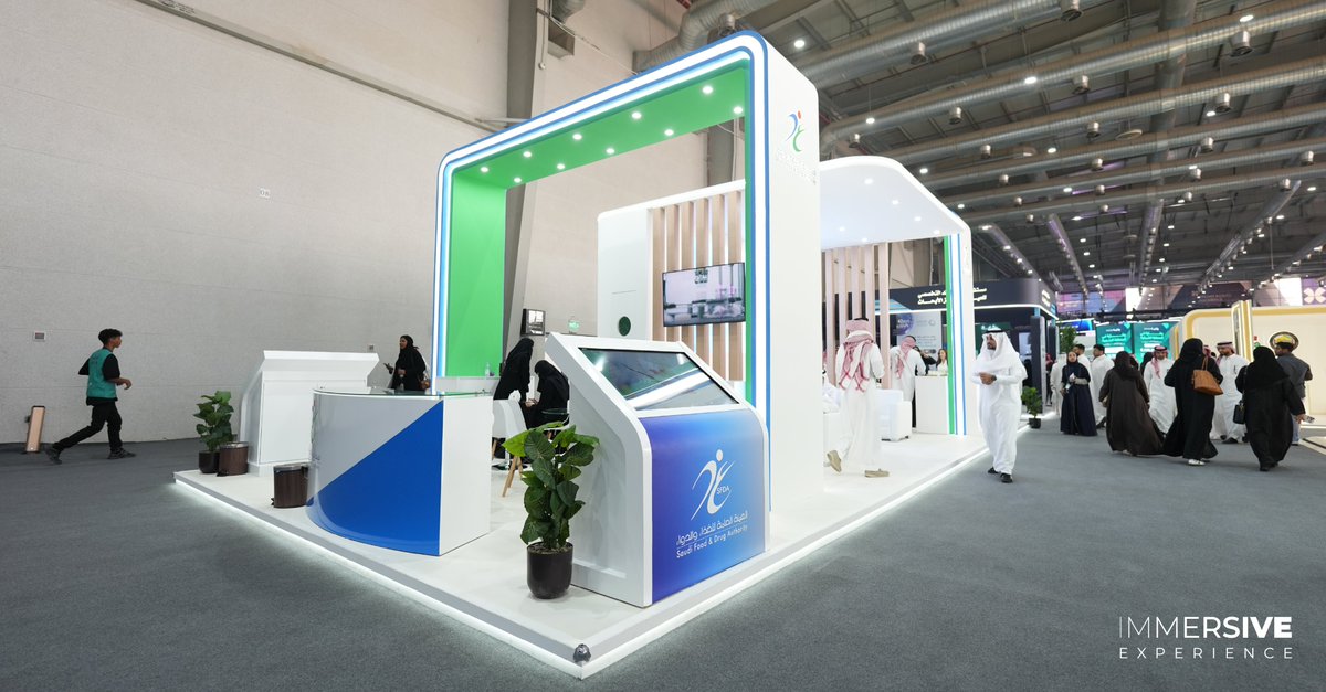 mmersiveksa's tweet image. We’re incredibly proud of the design and execution for the Saudi Food &amp;amp; Drug Authority (@Saudi_fda_en - هيئة الغذاء والدواء) at the @globalhealthexh - ملتقى الصحة العالمي (GHE25).

#SFDA #GHE25 #ImmersiveDesign #ProjectManagement