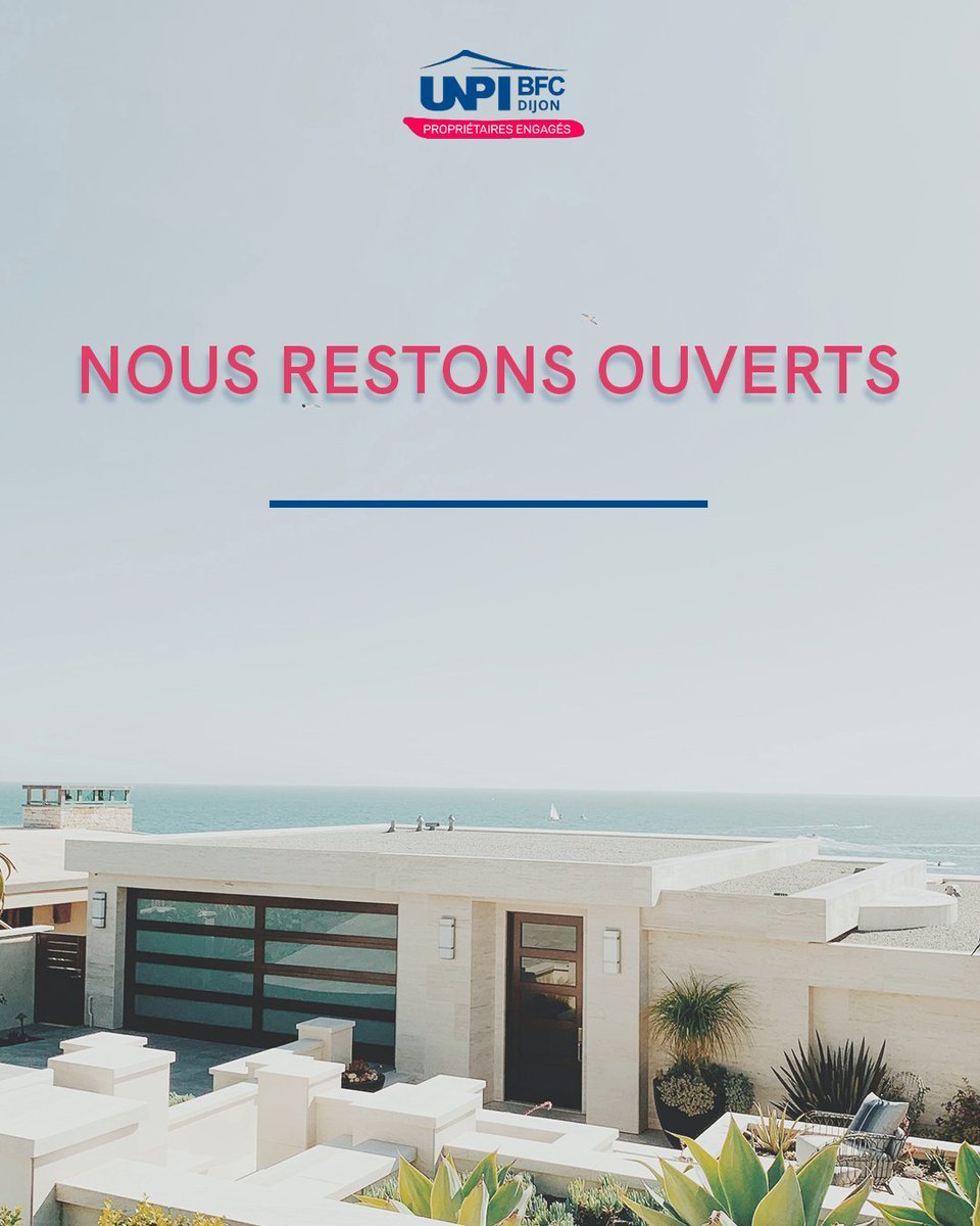 Nous restons ouverts

L'UNPI BFC Dijon garde ses portes ouvertes lundi 10 novembre, notre équipe continue de vous accueillir et de vous conseiller aux horaires habituels.

#UNPI #ouvert #immobilier #propriétaires