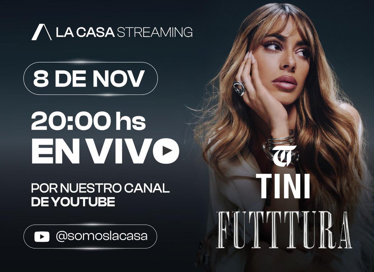 FALTAN SOLO 2 DÍAS PARA QUE PUEDAS VER A <a href="/TiniStoessel/">tini</a> en FUTTTURAAA😱😱 En VIVO, GRATUITO y DESDE CUALQUIER PARTE DEL MUNDO!!! 

No te lo pierdassss youtube.com/live/P-aprhxea…