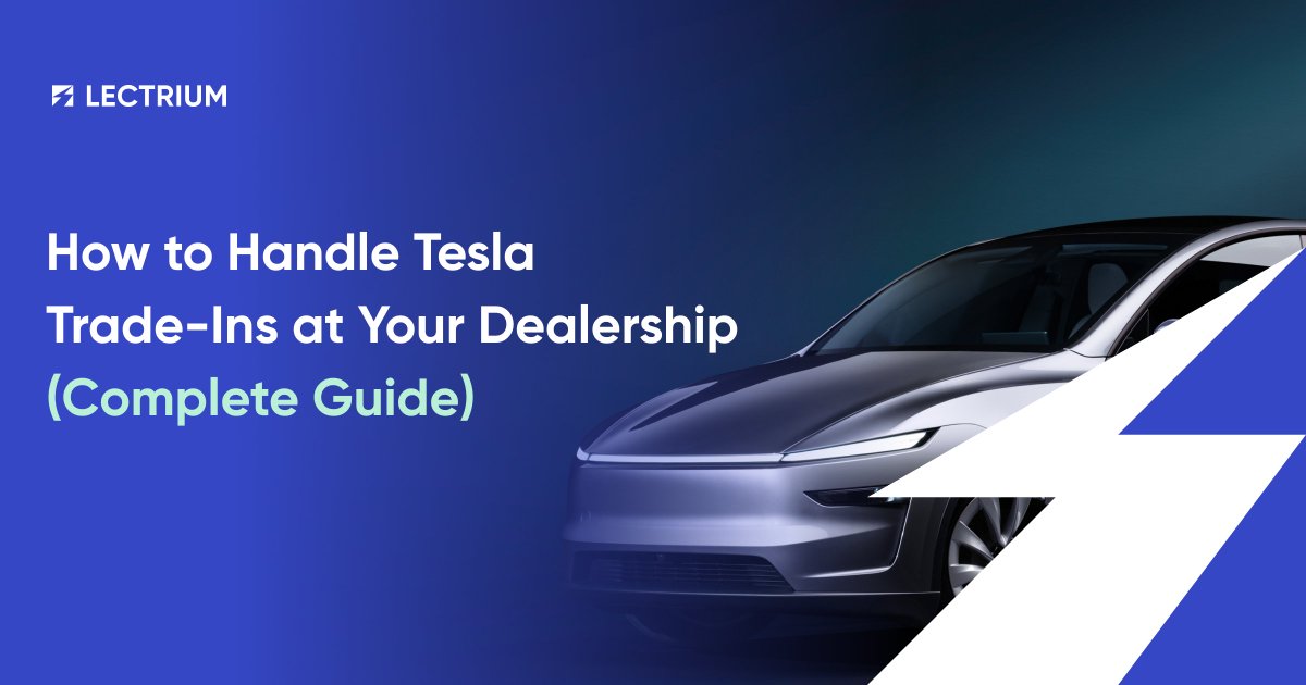 lectrium's tweet image. Tesla trade-ins are no longer niche - they’re part of dealership game-day. ⚡️

In our latest guide, we walk through every step from battery health checks to resale readiness, helping your team win #EV trades with confidence.

Dive in here 👉 lectrium.com/blog/how-to-ha…