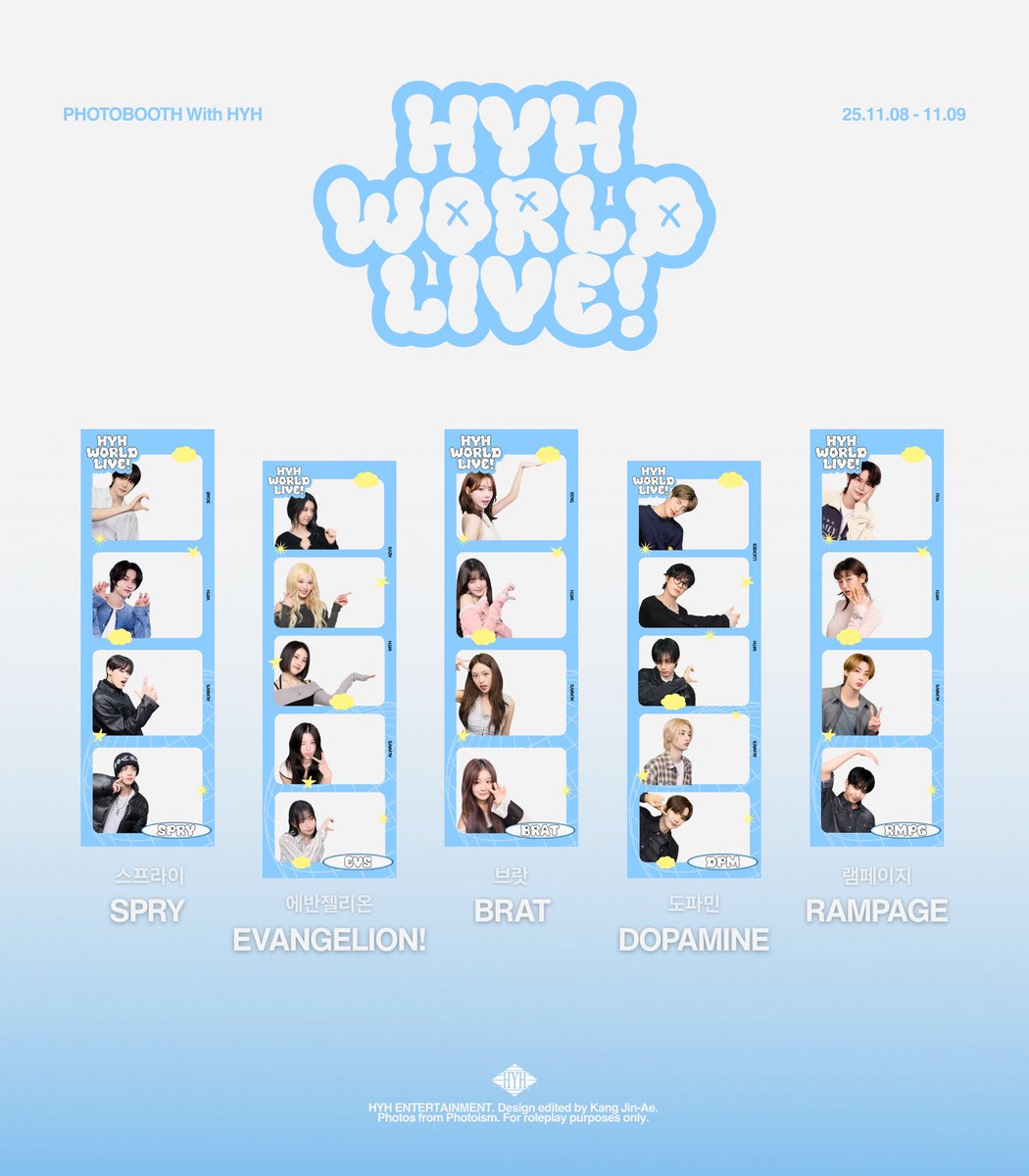 official_HYH's tweet photo. HYH WORLD LIVE 2025: Photobooth 

Say cheese! 📸

Take photos with your favorite artists through our very own photobooth! ✨
🎞️: https://t.co/jzroOEw77y

#HYHWORLDLIVE2025 
#HYHWORLDLIVE_LA
#SPRY #EVANGELION #brat #Dopamine #RAMPAGE https://t.co/RJa5OpMdQ6