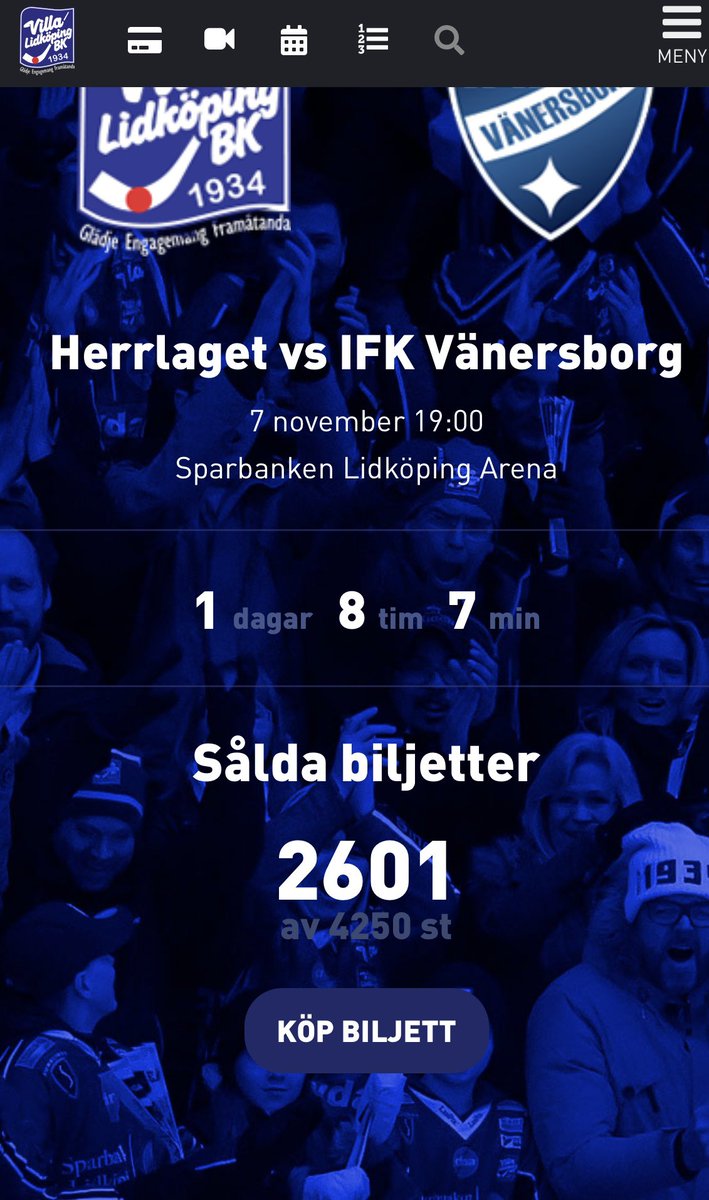 Kul - verkar bli bra drag i morn kväll. Över 2 600 sålda redan nu.#svbandy
