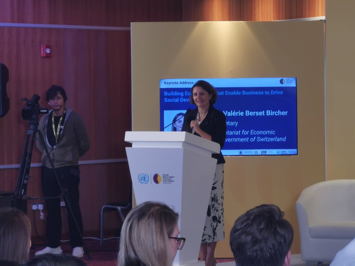 At the #SocialSummit2025, 🇨🇭actively participated in three forums organized by the civil society, the private sector and the #GlobalCoalitionForSocialJustice to pave the way for an inclusive multi-stakeholder implementation of the Doha Political Declaration on social development.