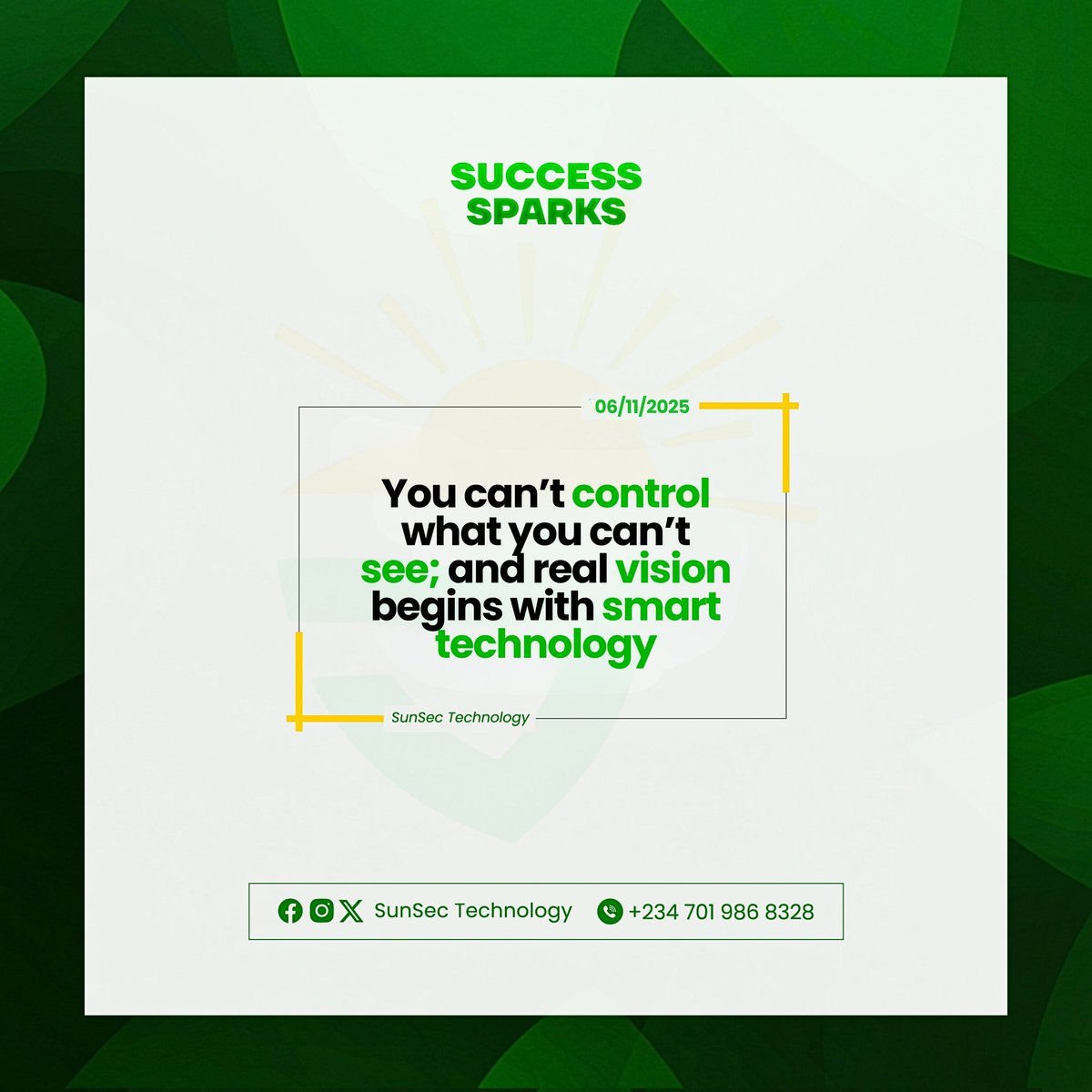 SunSecTech's tweet image. You can’t control what you can’t see — and real vision begins with smart tech. 👁️

Stay ahead with SunSec Smart CCTV Systems.
📲 bit.ly/SunSecTechnolo…

#sunsectechnology 
#CCTV
#SmartSecurity 
#PeaceOfMind
