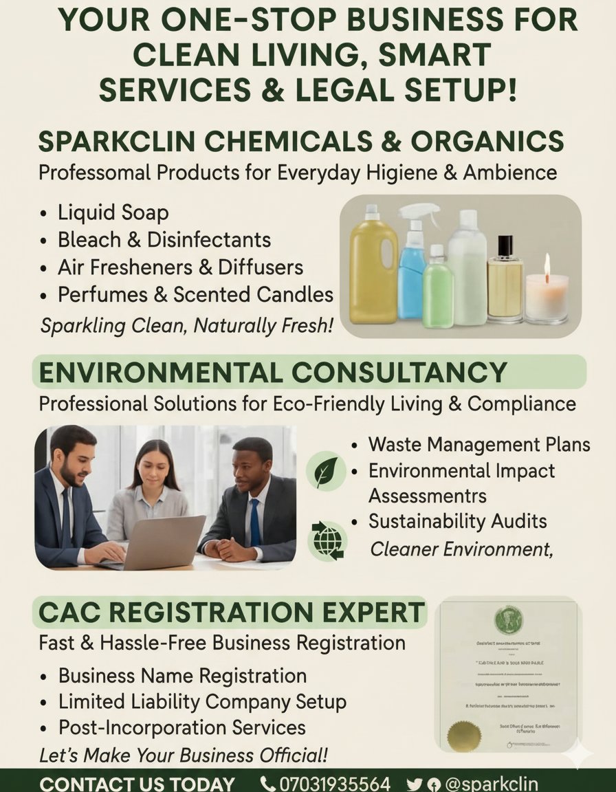 nikishow_911's tweet photo. If you wonder what i do for a living, here is a glimpse ❤️ 

@911_CONSULT For all CAC registration business 
@sparkclin For all chemicals and organics production business 
@AraratLimited For all environmental consulting business 

Do well to follow our business page 🇳🇬🙏🏾 https://t.co/NlTNYwy0gV