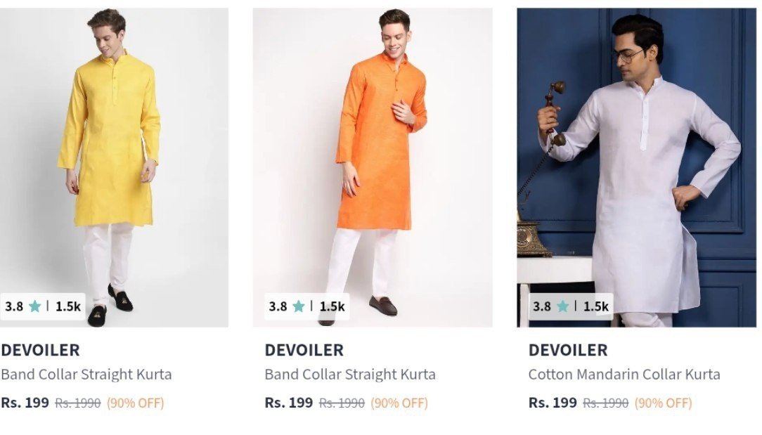 TechyBoostDeals's tweet image. Myntra Loot — Devoiler Mandarin Collar Cotton Straight Kurta upto 90% Off, starting @ ₹199

Buy link : myntr.in/9TqSkm

#Myntra #Devoiler #Fashion