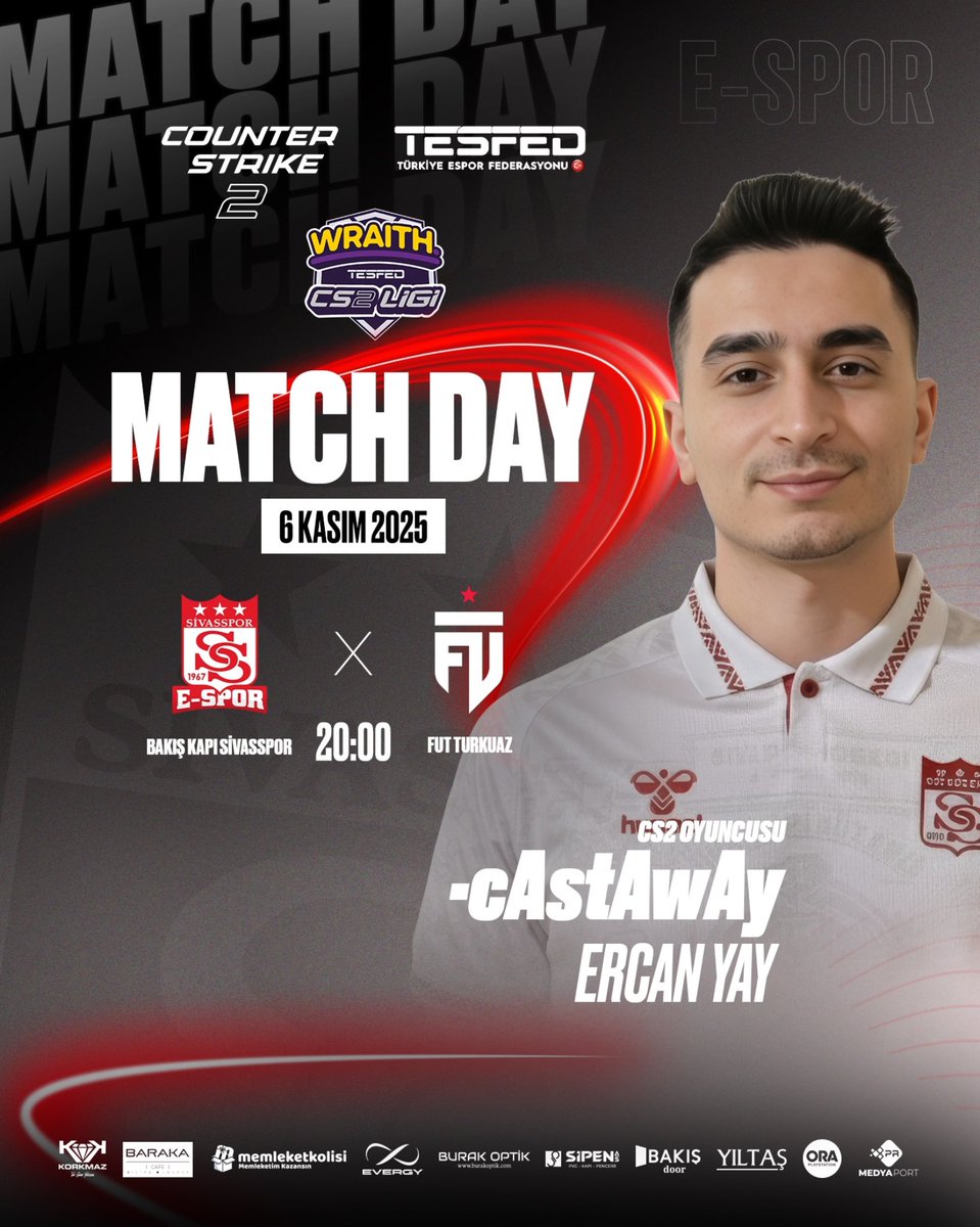 🔥 MATCH DAY!

🏆 WRAITH TESFED CS2 Ligi 
🆚 <a href="/FUTesportsgg/">FUT Esports</a> 
🕗 20:00

📺 twitch.tv/tesfed
📺 kick.com/tesfed
📺 youtube.com/tesfedcs2ligi

#Sivas4Win | <a href="/tesfedcs2ligi/">TESFED CS2 Ligi</a>