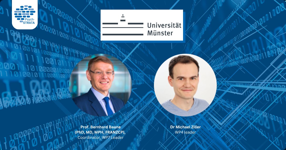 psych_strata's tweet photo. 🔬 WWU Münster coordinates #PsychSTRATA under Prof. Bernhard Baune, also leading WP7 on dissemination &amp; communication.
Dr Michael Ziller leads WP4 on data integration &amp; modelling, helping advance personalised, data-driven mental health care across Europe.
#HorizonEU #researcher https://t.co/syMcmqIUwd
