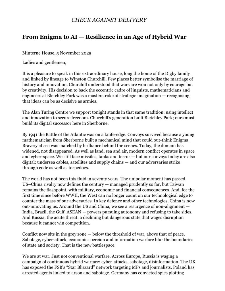 marksedwill's tweet image. 2026 is 100th anniversary of Alan Turing starting as a pupil at Sherborne School. I spoke at the official launch of a project to create a #TuringCentre in the heart of Sherborne as a bold new space for education, start-ups and the next generation of digital pioneers.