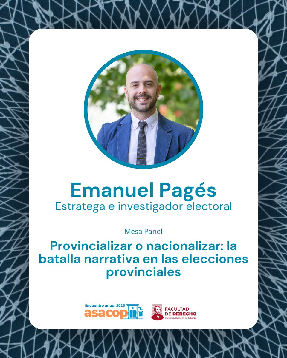 🗣️"El que no arriesga no gana. Saldos políticos  de las #legislativas en Entre Ríos"

📍En el 9° Encuentro Anual de <a href="/asacop/">ニャニャブン</a>.arg en Tucumán estaré compartiendo un panel bien federal donde haré una análisis sobre lo que dejaron las elecciones en Entre Ríos. 
#elnortedelacompol