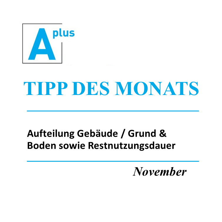 aplus_berater's tweet photo. Aufteilung Gebäude / Grund &amp; Boden sowie Restnutzungsdauer von Bestandsimmobilien

Im aktuellen Aplus-Tipp des Monats findet man interessante Praxishinweise für den gewerblichen Immobilienkauf:
https://t.co/8Y6C0yulZ3
#gewerbeimmobilien #immobilienkaufvertrag   #restnutzungsdauer https://t.co/ZBYNYLbHNs