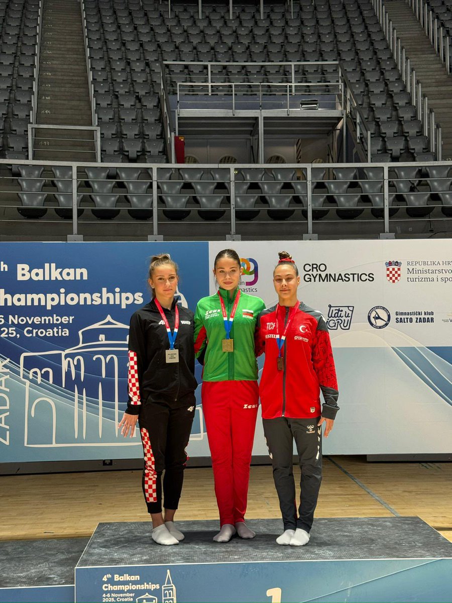 02-07 Kasım 2025 Hırvatistan Artistik Cimnastik Balkan Şampiyonası

*Gençler Kategorisi Genel Tasnif;
Defne USLU 🥉olmuştur.

Sporcumuzu ve antrenörlerimizi tebrik ederiz. 

<a href="/OA_BAK/">Dr. Osman Aşkın Bak</a> 
<a href="/hamzayerlikaya/">Hamza Yerlikaya 🇹🇷</a> 
<a href="/GSB_Bolu/">Bolu Gençlik ve Spor İl Müdürlüğü</a> 
<a href="/Emrullah__Guler/">Emrullah Güler 🇹🇷</a>