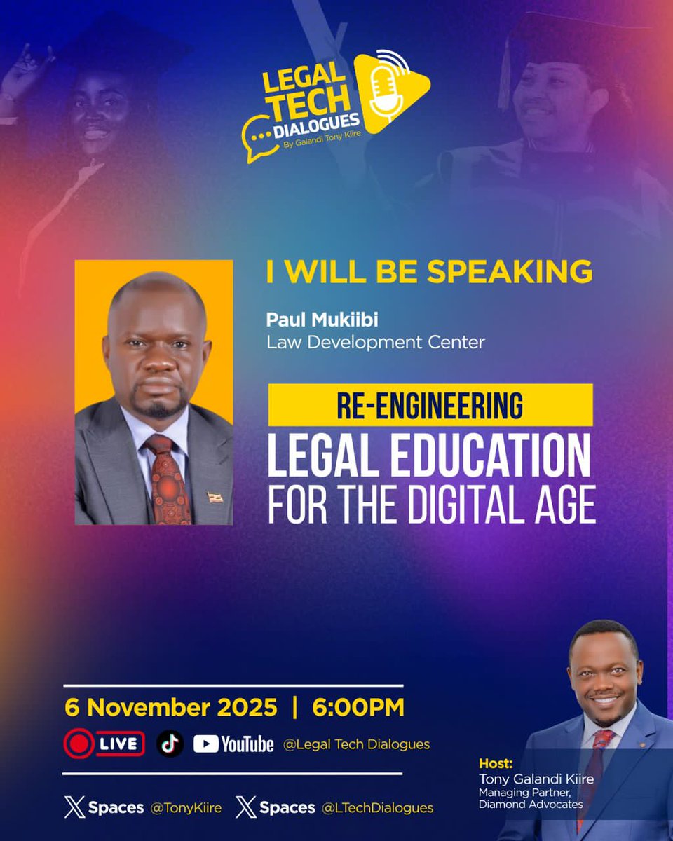 MuhindoSim65920's tweet image. Re- engineering legal education for the Digital Age 
Join us at 6pm