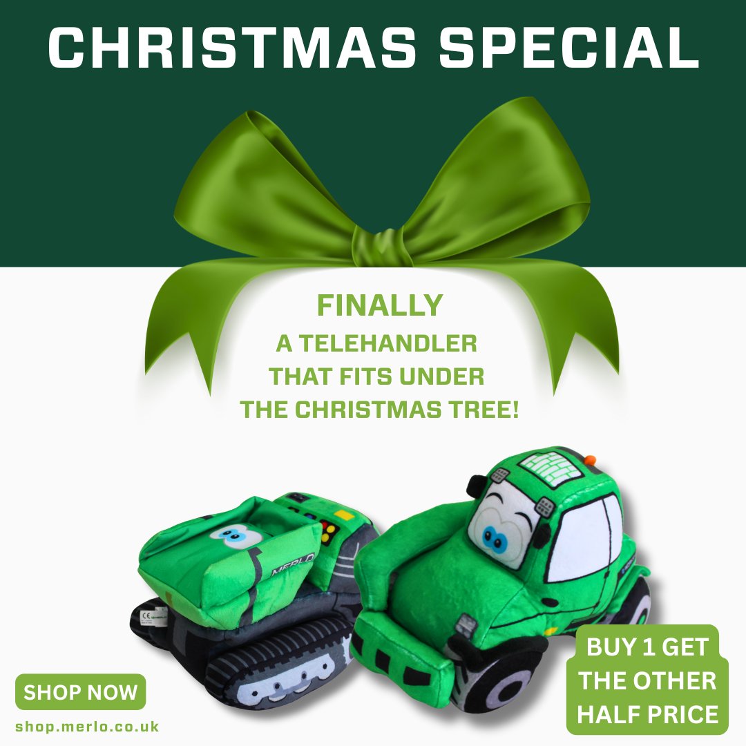 Soft Merlo telehandler toys are made for Christmas morning magic! 🎁

Get your soft Merlo telehandler toys for your mini operators with our Christmas offer: Buy one get the other half price!

eu1.hubs.ly/H0ppZ-H0

#merlo #begreen #plush #cingo #eworker #christmas