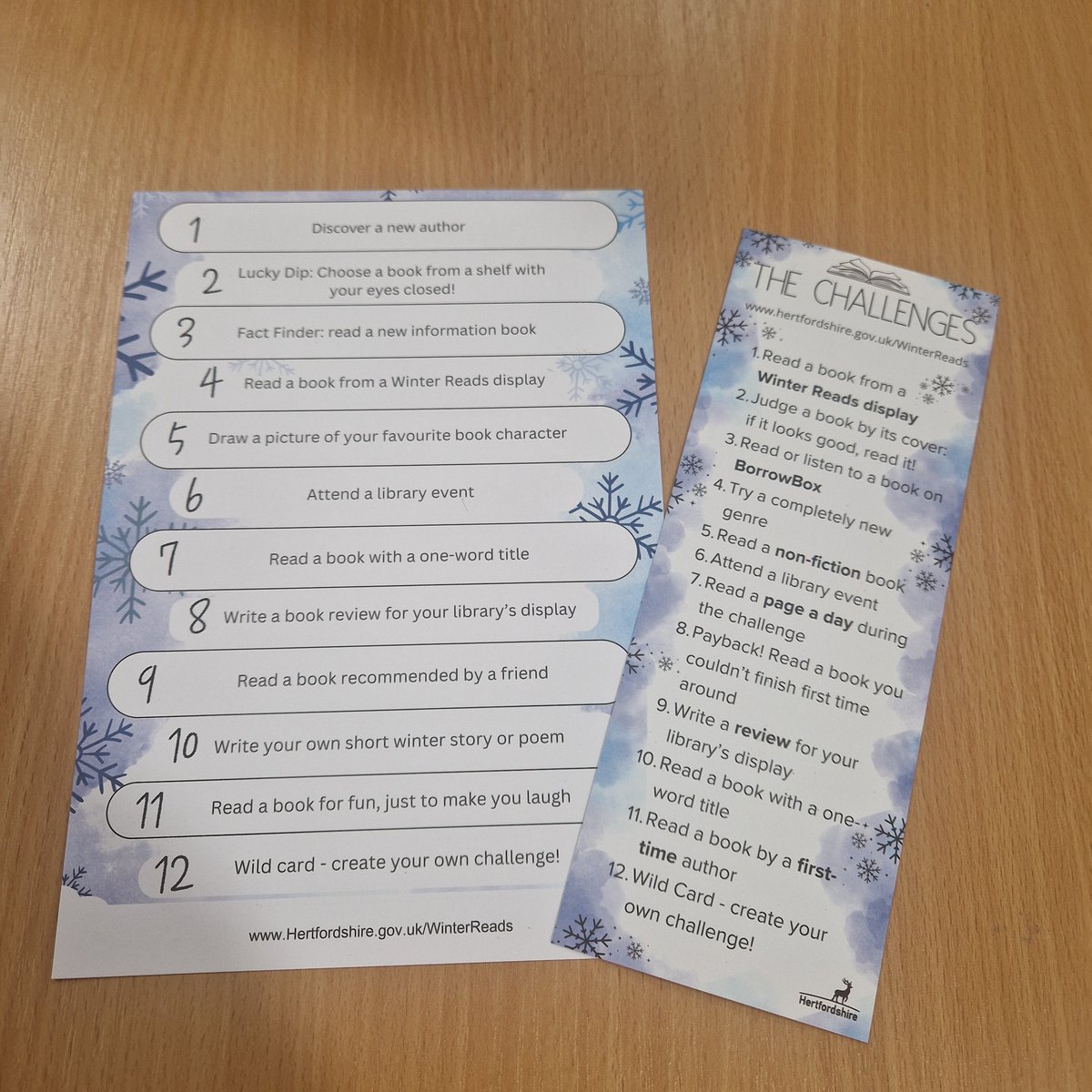 KnebCommLibrary's tweet image. Something exciting has started at Knebworth Library- its the Winter Reads Challenge.
Just pop into the library and pick up a challenges - there&apos;s one for children &amp;amp; one for older readers. Then chose 6 out of the 12 challenges.
 Don&apos;t forget to collect your stickers.