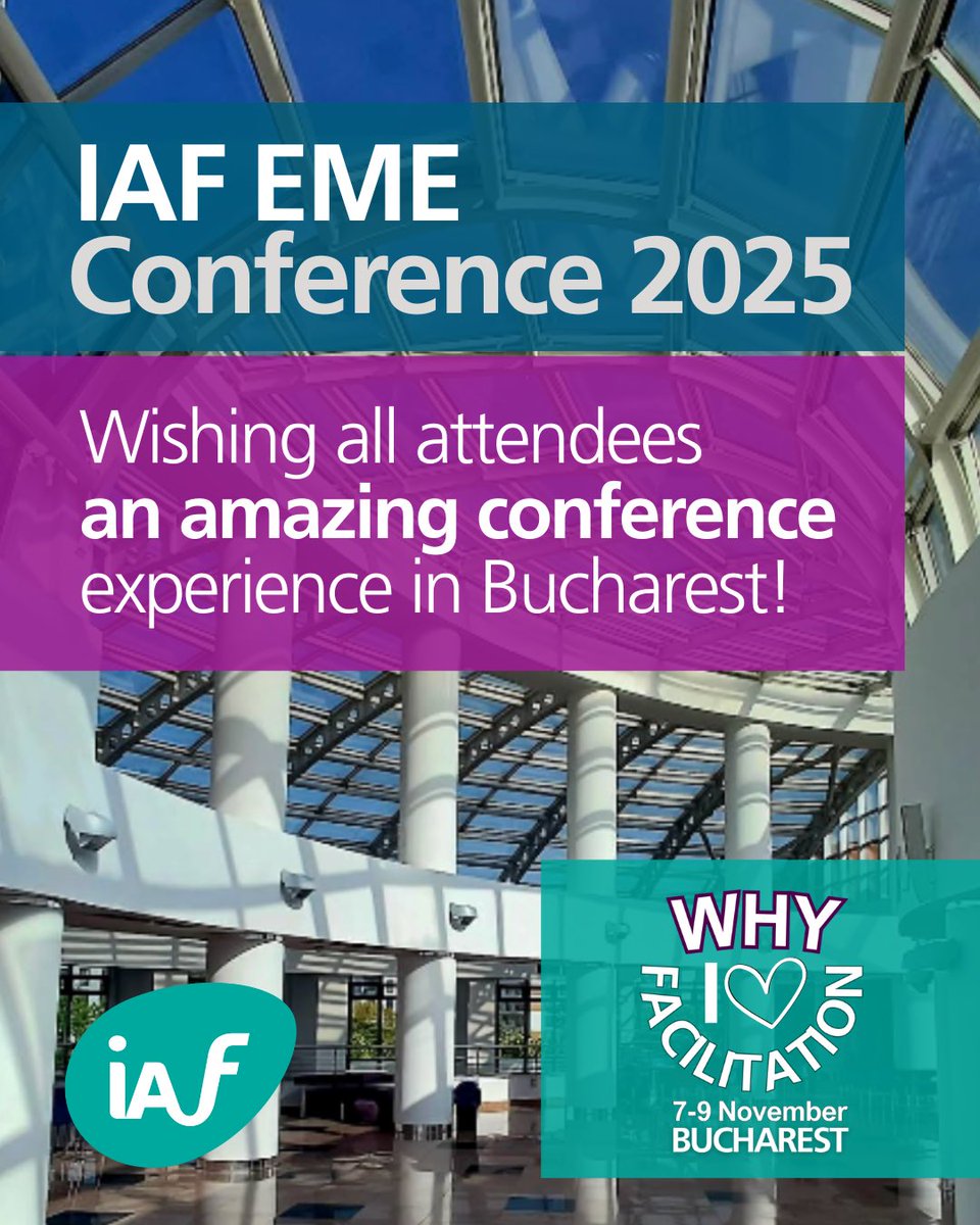 iaf_eme's tweet image. Welcome to Bucharest! 
We’re thrilled to share that the IAF EME Conference 2025 is happening in Bucharest, Romania starting tomorrow, 7 November until 9 November! 

Wishing everyone an unforgettable conference experience! 

#IAFEMEConference2025  #Facilitation #IAFCommunity