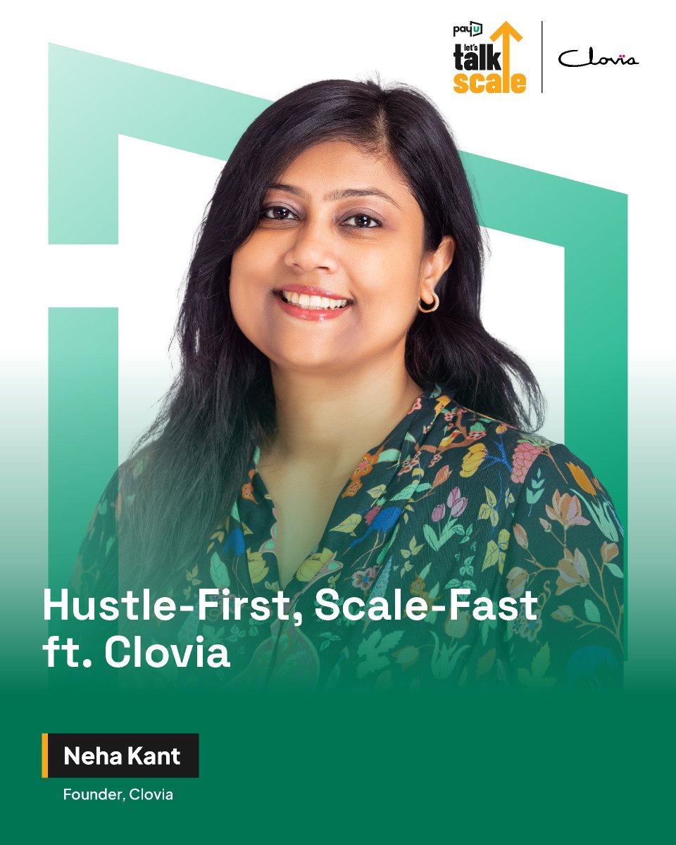 PayUindia's tweet image. Wit. Hustle. Seamless payments.
That’s how Neha Kant scaled @Cloviafashions from 5K to 500K pieces a month 💪

Catch her story on #LetsTalkScale with #PayU 🎥