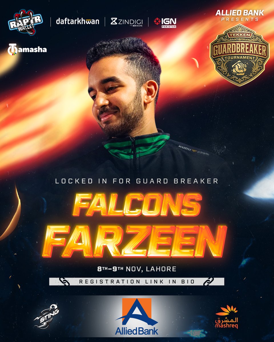 IGNPakistan's tweet photo. The Victor and Lidia specialist Farzeen is ready to show his tekken prowess at Guard Breaker Dojo.
Sign up here: https://t.co/7cBLgIFqKJ
@Daftarkhwan @ABLpk @tamasha_digital @stingpk
#ignpk #RaptrWallet #stingpakistan #Daftarkhwan #Mashreq #tamasha #alliedbank #TWT2025 #TWT https://t.co/MCTipGHbPA