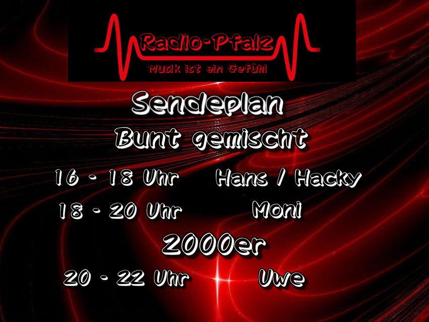 Bei radio-pfalz.com gibt es wieder einen bunten Stream, auch mit Songs aus dem Jahre 2000. Einschalten lohnt sich also. Das Team wünscht viel Vergnügen.