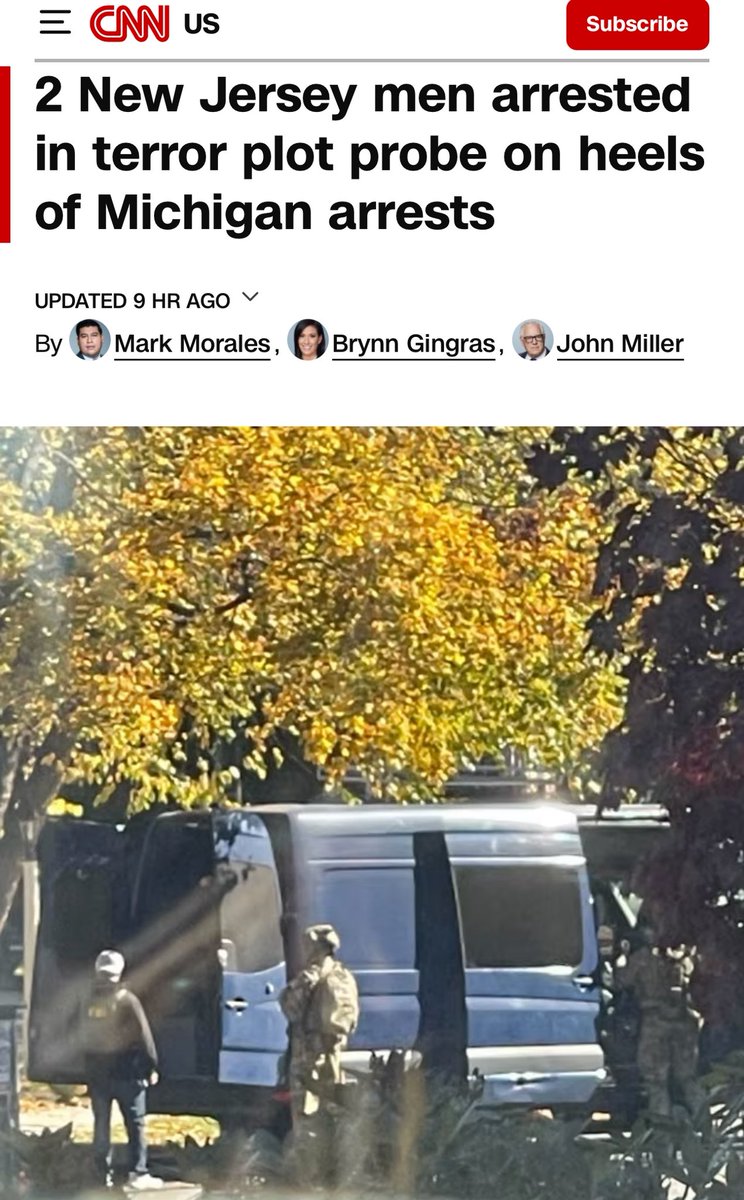 🚨 Two New Jersey men were arrested in a terror plot probe on the heels of arrests in Michigan in an alleged ISIS-inspired terrorist plot.