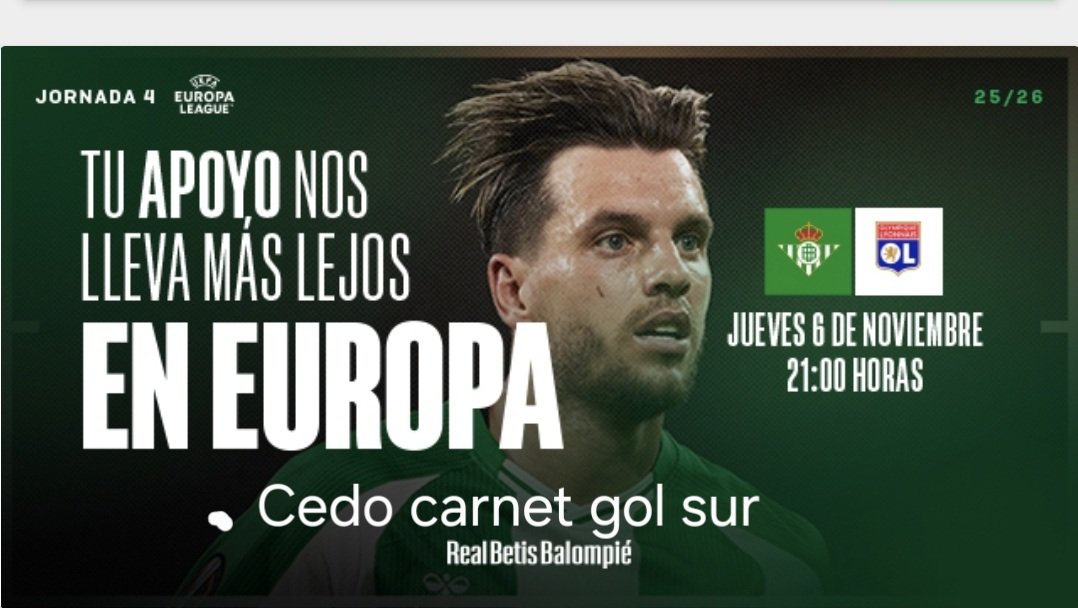 pakitonuez's tweet photo. Cedo carnet Gol sur #betis #UEFA https://t.co/oQ4CIsEV58