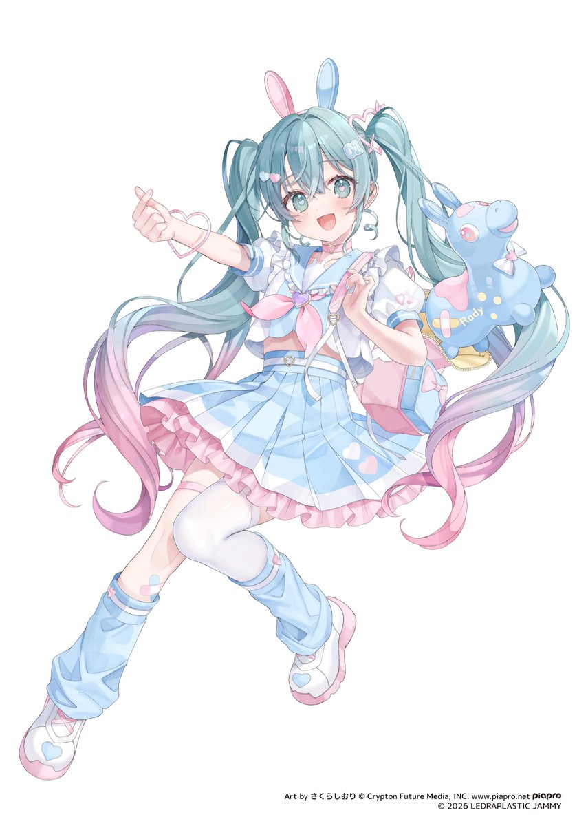 Taito presenta la nueva figura prize dentro de su lotería "Taito Kuji Hatsune Miku x Rody", dedicada a Hatsune Miku en colaboración con el caballito Rody, basada en una ilustración del artista Sakura Shiori (<a href="/shior2/">さくらしおり</a>).