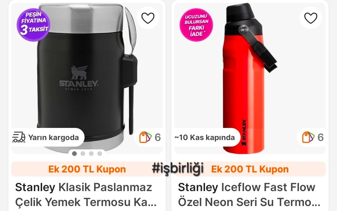 Kısa süreliğine;

Stanley termoslarda %35'e varan indirimler var.

Link👉app.hb.biz/LBUG4rDXPxHx