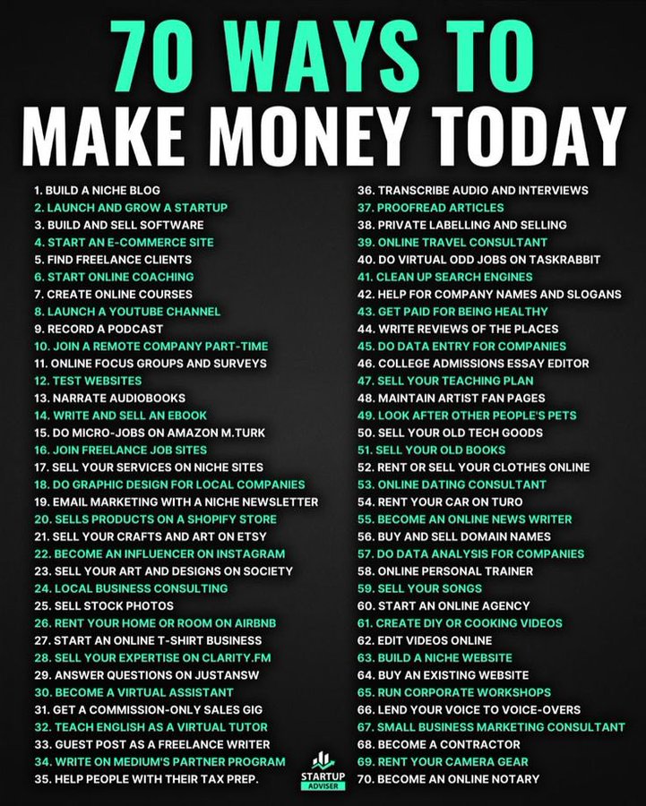 RenuKumari78's tweet image. Salary won&apos;t make you rich.

I&apos;ve listed 70 passive income ideas to earn while you sleep.

∞For (Ist 500 people only).

All you need is:

- Smartphone/PC
- Internet
- 2-4 hours a day

To get it just:

1. Like &amp;amp; repost
2. Comment “ FREE ”
3. Follow me (so I can DM).