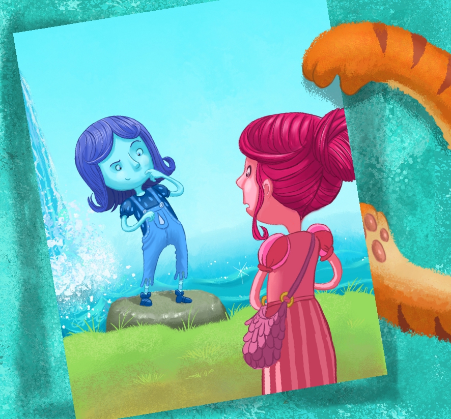 AndyCatBug's tweet image. How it looks when blue ponders pink. #illustration #childrensillustration #imagination #drawing #creativity catling-art.com