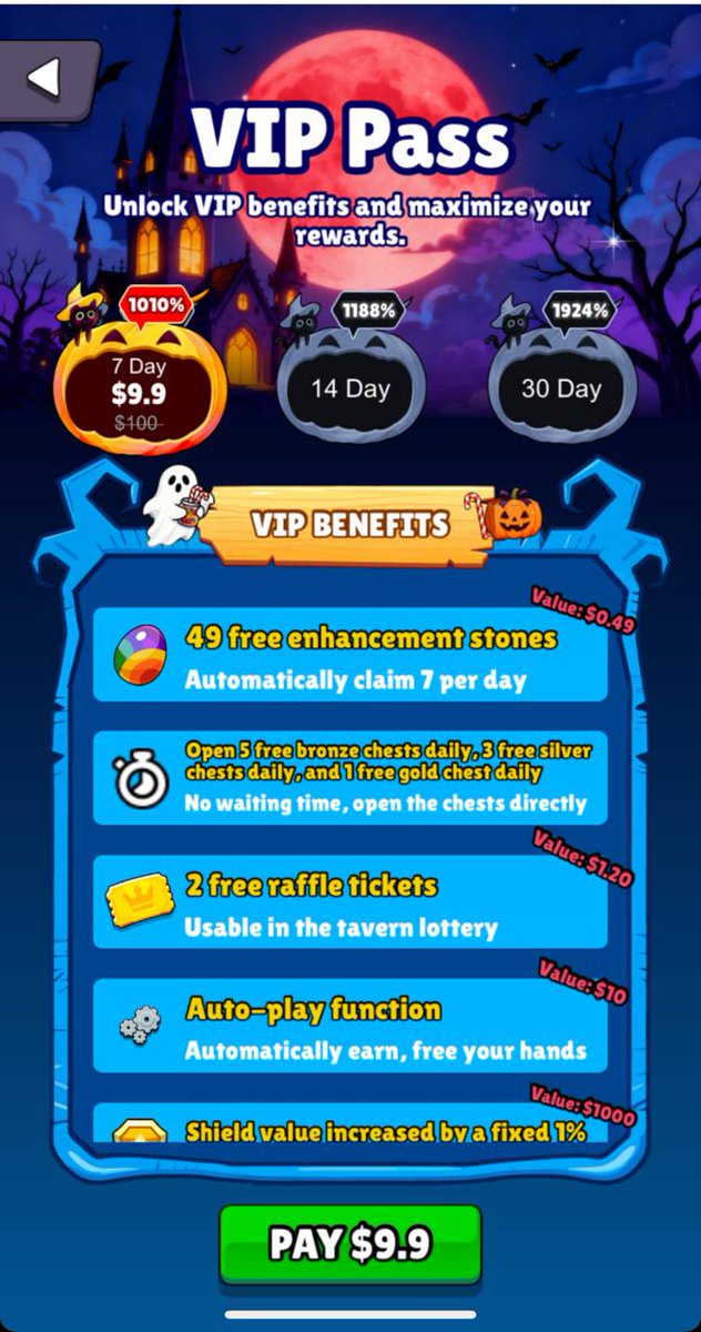 IMPGameFi VIP Pass  is now officially live!🎉

You can freely choose from different membership plans and unlock exclusive privileges and extra rewards during your VIP period for a richer gaming experience.

If you’re a dedicated player, we highly recommend subscribing to the