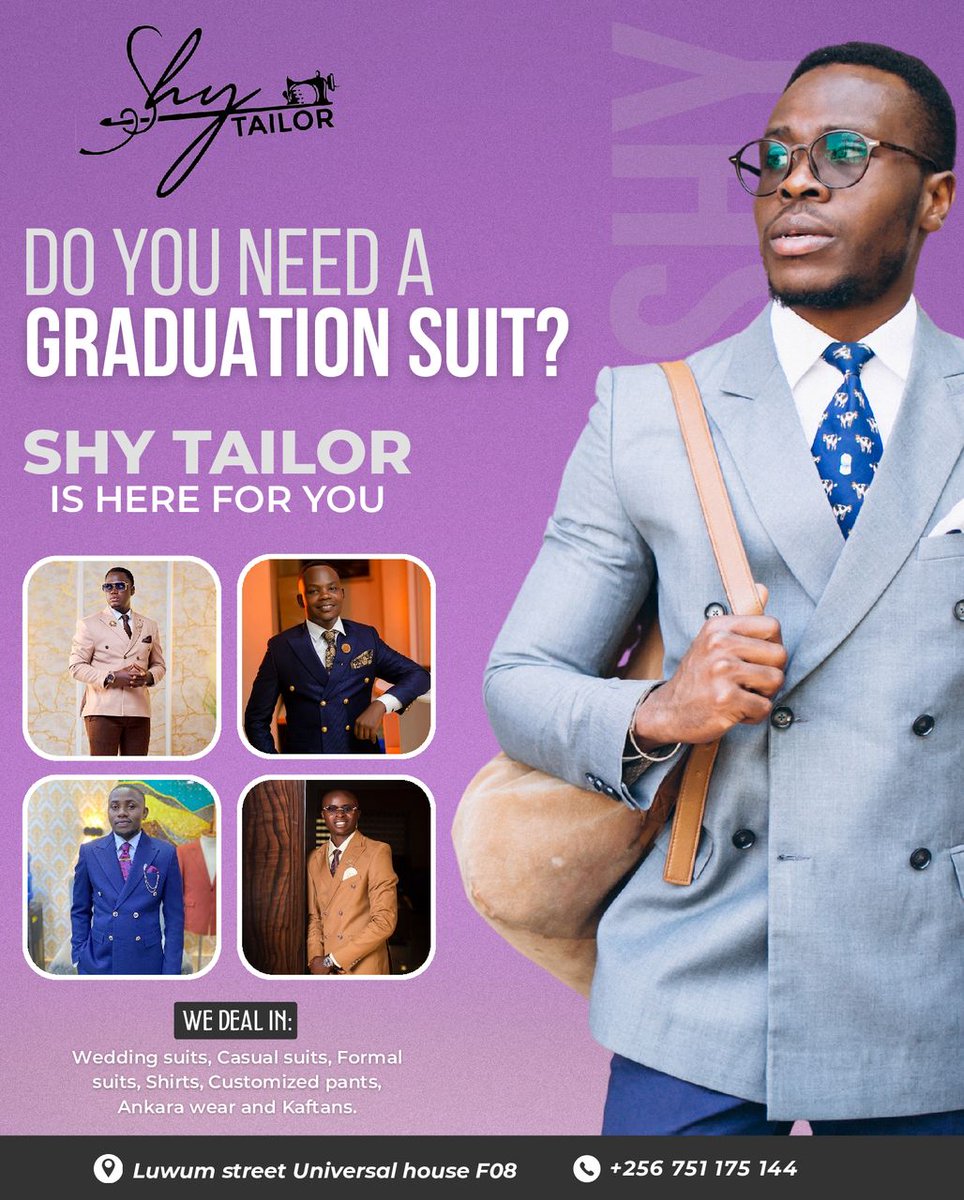 ChrismasMKhan's tweet image. Step out in confidence, walk in elegance.
With Shy Tailor Suits, you don’t just wear a suit, nah you wear distinction. 😎 
Tailored to perfection. Styled for success.
#ShyTailor
#MenWithStyle