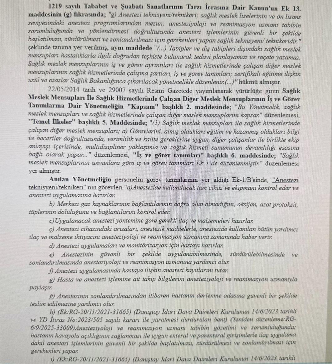 HUKUKİ KAZANIM!
İdarenin Anestezi teknikerlerinin ameliyat sonrası yoğun bakıma gidecek hastaların transferinde eşlik edecek talebi idari mahkeme kararıyla red edildi. Anestezi  teknikerleri ve hastaların hayatlarını telafi etmeyecek sonuçlar doğurur demiştik, bizi doğruladı.