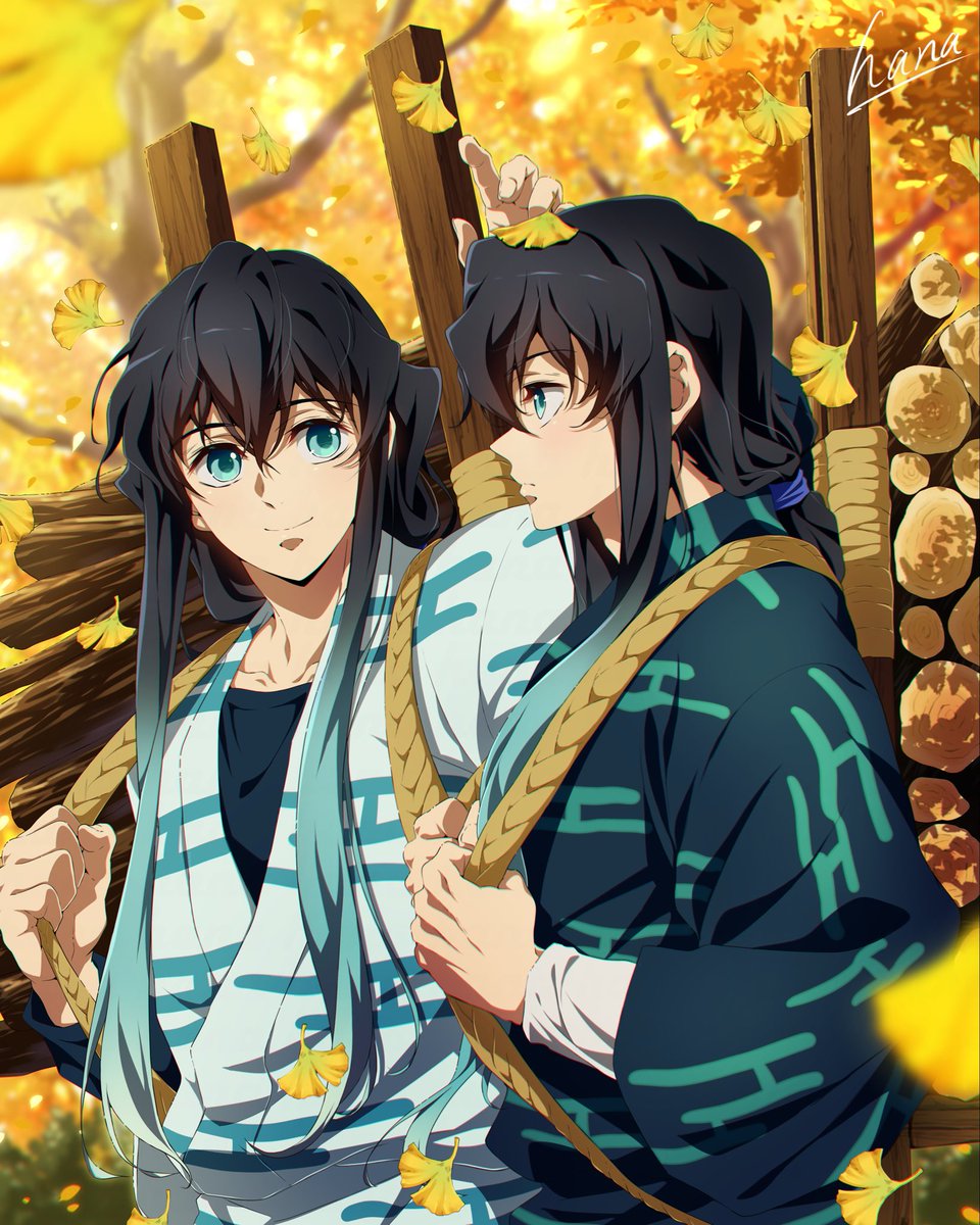 「兄さん、頭にイチョウ乗ってるよ🤭」

イチョウに降られて🍂
秋の大人 時'透ﾂｲﾝｽﾞ。