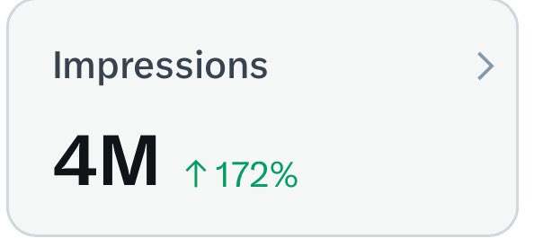 Can we hit 5 million impressions before November 12th? 

We’re now at 4 million 🥳

Every like, retweet, and comment helps boost visibility so please engage with any post of mine you see. 🙏

All creator revenue will be donated to Donetsk Oblast 🇺🇦

Let’s work together for
