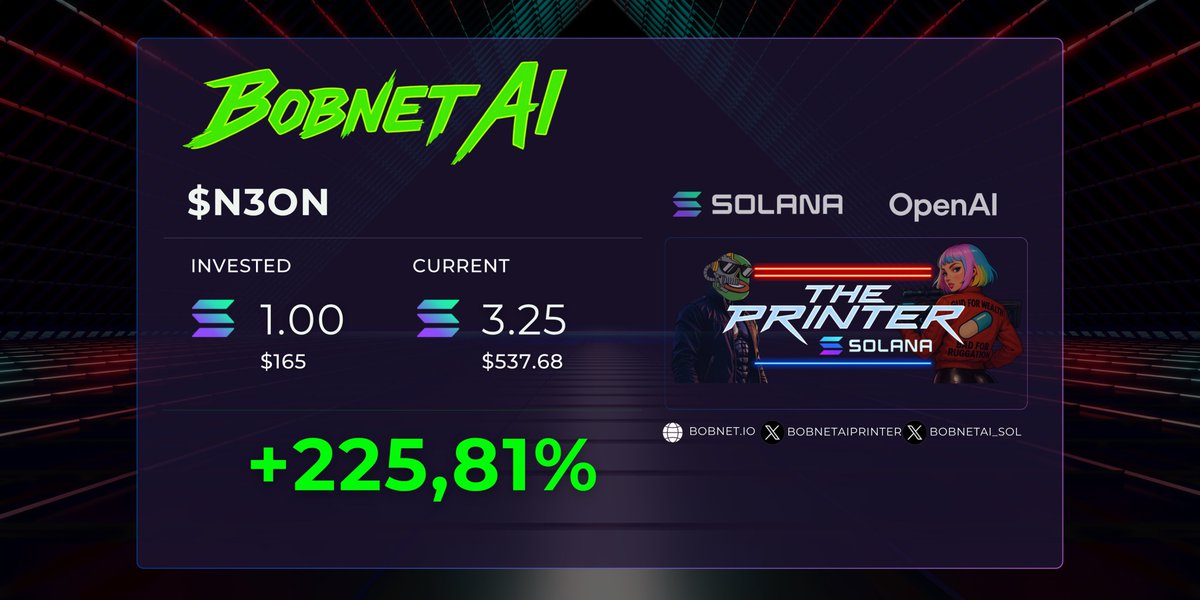 bobnetAI_sol's tweet image. $N3ON x3.25 Bn2tdMGrt9A95HKCf3dKbj6pU5mLfYiCQ27iscPSpump 🤖🐸