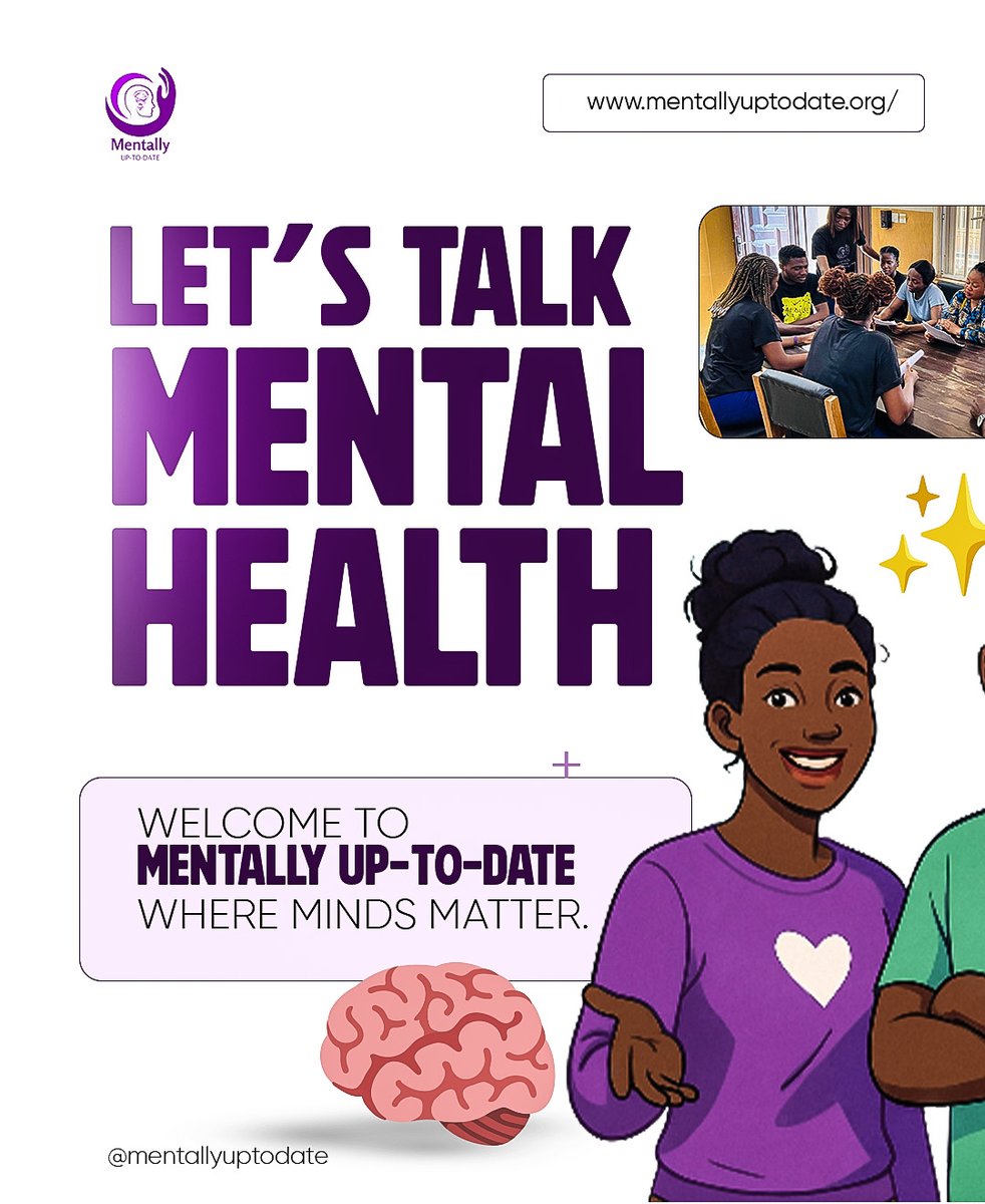 Mentallyup2dat's tweet photo. "Mental health is not a Western conversation — it’s our conversation too. 💚

Meet Mentally Up To Date, a movement changing how Africa talks about mental health — one honest story, one open conversation at a time. 🌍

Swipe to learn who we are and what we stand for. ⬇️ https://t.co/gU7XG2Kp4W