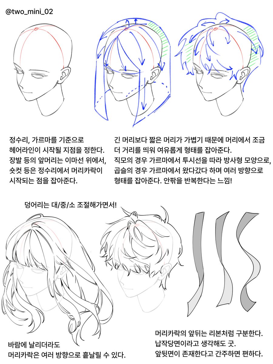 two_mini_02's tweet image. 머리카락은 상황, 스타일, 구도별로 정말 많은 연출을 할 수 있는 소재인지라 정말 기본적인 부분만 간단하게 가져왔습니다!
나중에 따로 부연설명이나 추가적인 스타일 연출법도 담아 보겠습니다. ∑ദ്ദി˙◡･)